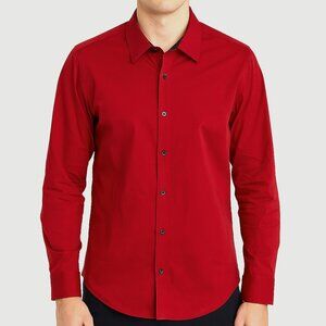 Alex Vando Red Cotton Stretch Shirt